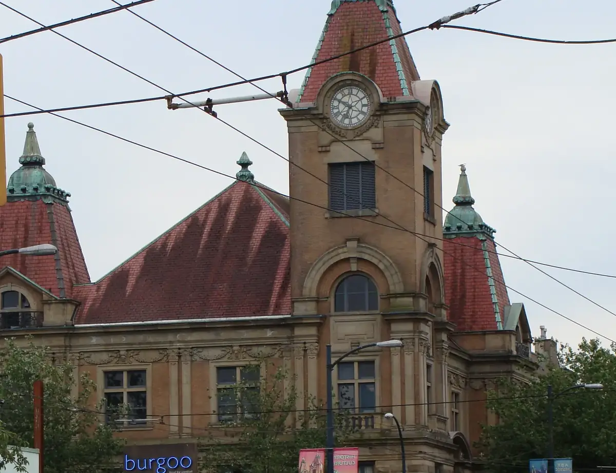 Heritage Hall’s clock tower on Main Street in Mount Pleasant, Vancouver