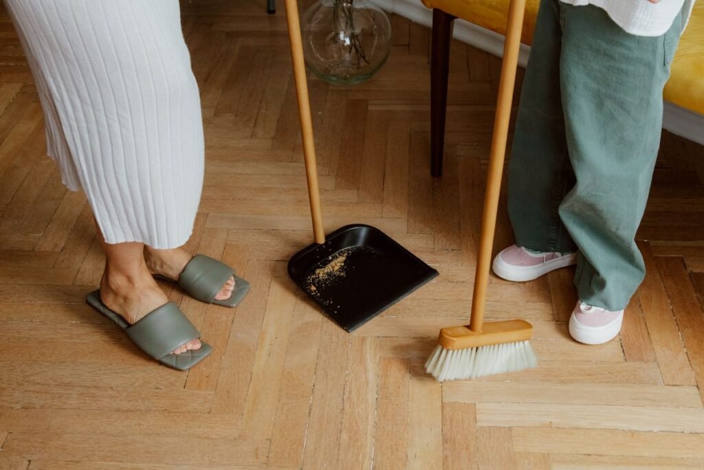 Mop Cleaning a Textured Floor